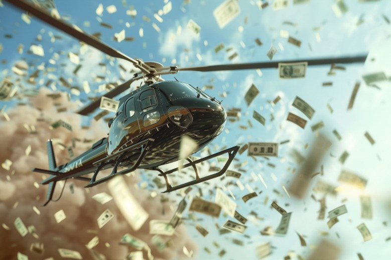 Bu ölkədə helikopterdən PUL YAĞDIRILDI Dünya