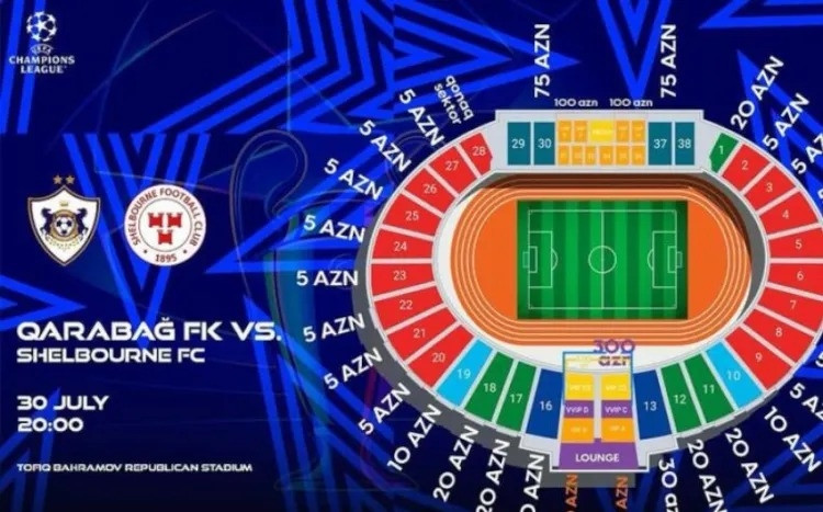 “Qarabağ” – “Şelburn” matçına 20 minə yaxın bilet satılıb