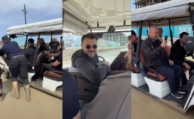 Emin Ağalarov “Sea Breeze”də gölməçəyə düşdü - VİDEO