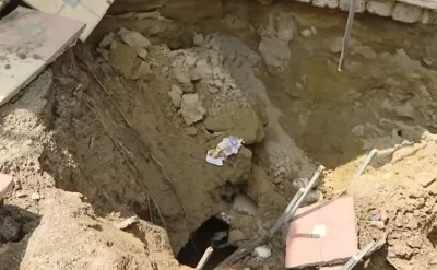 Xətai rayonunda fövqəladə vəziyyət: Evlərin altında torpaq çökür - VİDEO