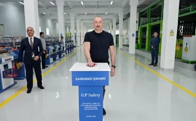 Prezident Xankəndidə müəssisənin AÇILIŞINDA - FOTOLAR