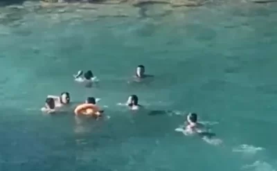 Dənizin ortasında dəhşətli anlar: