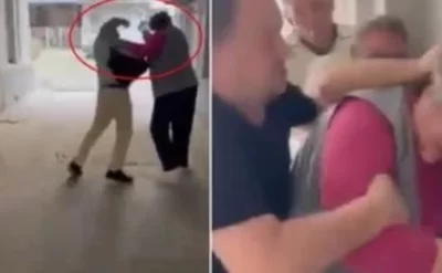 Elektrik kabelini kəsdiyinə görə 68 yaşlı qadını vəhşicəsinə döydü – VİDEO