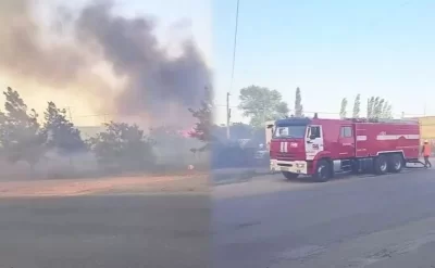 Şirvanda açıq ərazidə yanğın