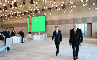 İlham Əliyevin adından Türkmənistan Prezidentinin şərəfinə dövlət ziyafəti verildi - Foto