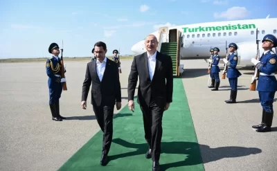 Türkmənistan Prezidenti Sərdar Berdiməhəmmədov Füzuli rayonuna gəlib