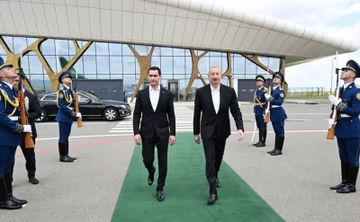 İlham Əliyev həmkarını yola saldı
