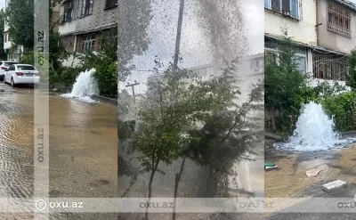 Bakıda boru partladı,