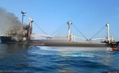 Rusiya ordusu Ukrayna yük gəmisinə zərbə endirib