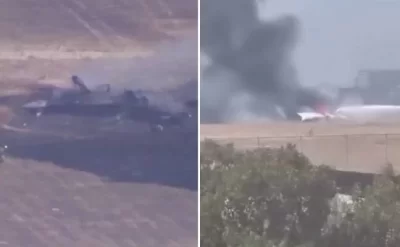 ABŞ-ın F-35 qırıcı təyyarəsi yanıb kül oldu - Foto