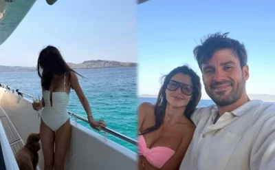 Nəsrinin həyat yoldaşı ilə yaxta gəzintisi