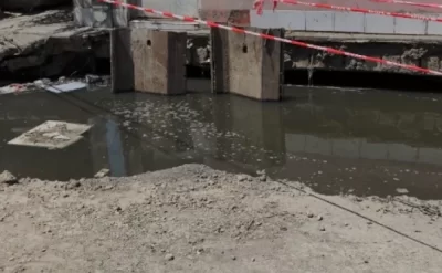 Sumqayıtda yol çökdü: