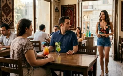 Bakıda arvadı ilə kafedə yemək yeyən kişi keçmiş sevgilisi ilə qarşılaşdı,
