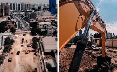 “Ulduz” stansiyasının qarşısındakı yolda tikinti işləri davam etdirilir