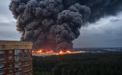 Moskva ətrafında Wildberries anbarındakı yanğının tüstüsü 100 kilometrə yayıldı - FOTO
