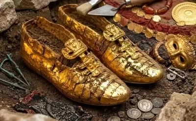 Xəzər dənizi sahilində 1500 il əvvələ aid qızıl ayaqqabı tapıldı