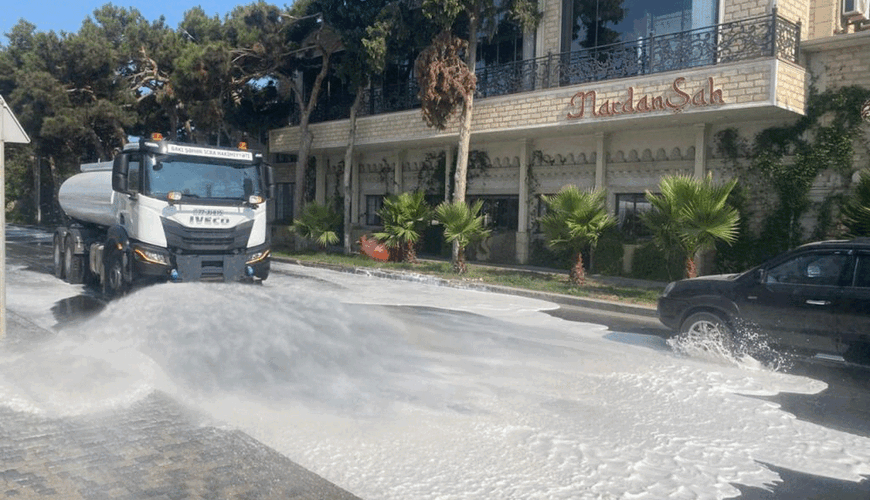 Bakı şəhəri bu gün bir daha yuyuldu