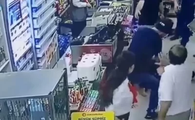 Bakıda kişi marketdə arvadını döydü – VİDEO
