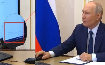 Putinin bu görüntüləri gündəm oldu: Kompüterindəki