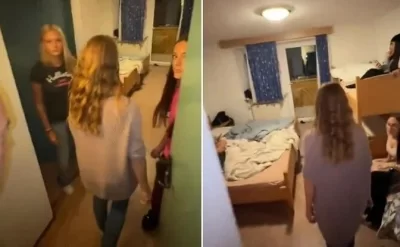 Qızlar yataqxanasında yoxlama: oğlanlar şkafdan çıxdı -