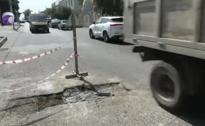 Bakıda ildə 3-4 dəfə təmir olunan yol yenə çökdü -