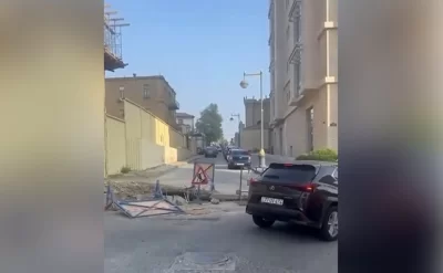 Yasamalda qəzalı yol tıxac yaradır –