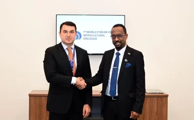 Adil Kərimli sudanlı həmkarı ilə görüşdü - Foto