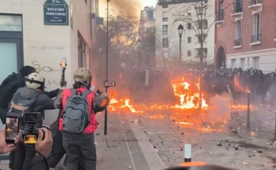 Parisdə etirazçılar polisə “Molotov kokteyli” atdı,