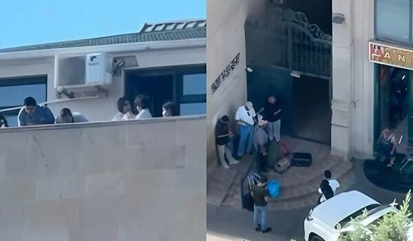 Bakıda ərəb turistlər insanların başına butulkalar atırlar – VİDEO