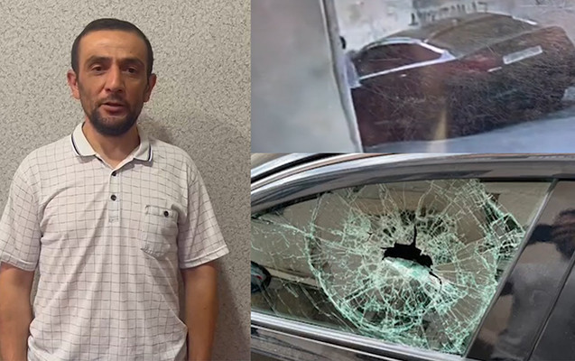 Bakıda maşının şüşəsini sındıran şəxs saxlanıldı – VİDEO