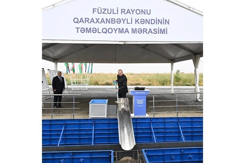 Prezident Füzulidə bu kəndin təməlini qoydu – FOTOLAR