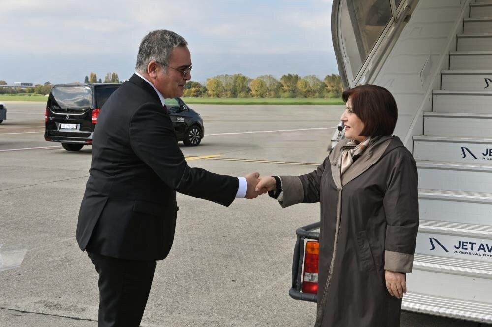 Sahibə Qafarova İsveçrəyə işgüzar səfər etdi – FOTO