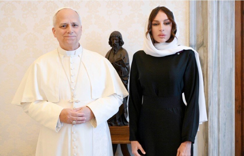 Mehriban Əliyeva Roma Papası XIV Leo ilə görüşdü – Foto