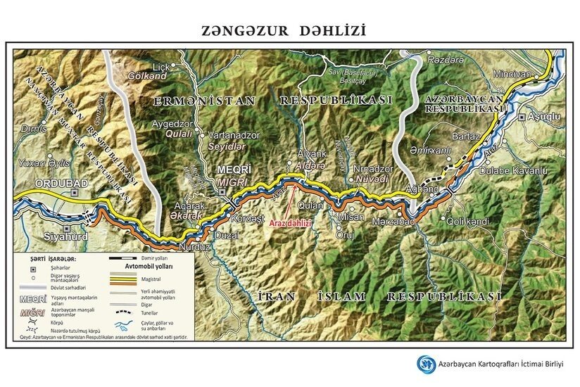 Zəngəzur dəhlizinin xəritəsi hazırlandı – FOTO